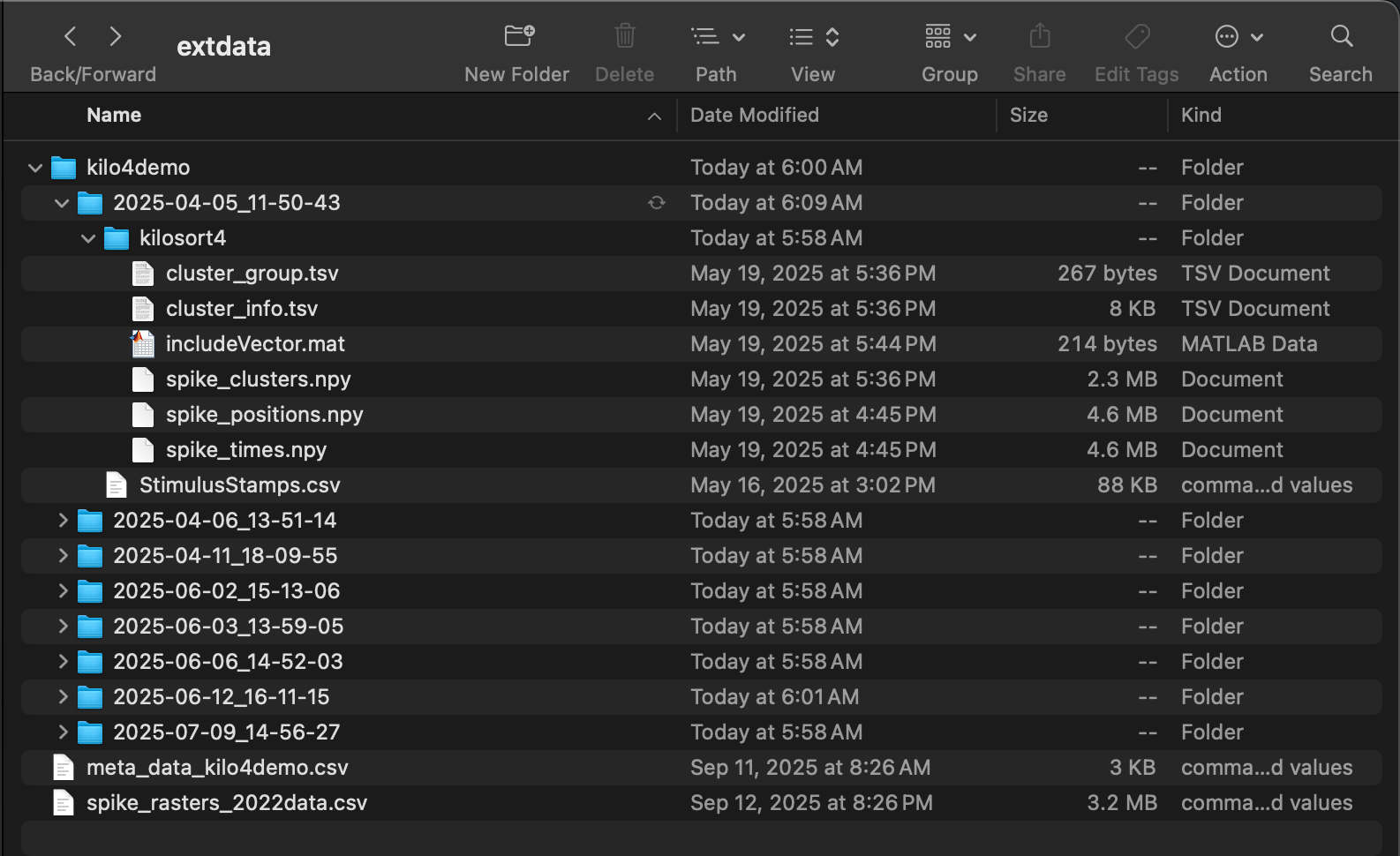 Image showing folder structure necessary for preprocess.kilo4 function.